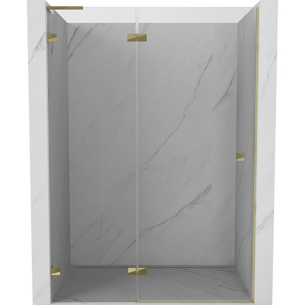 Mexen Lunar L Porta Doccia A Battente Sinistra 135 Cm, Trasparente, Dorata - 834L-135-000-50-00-L-image