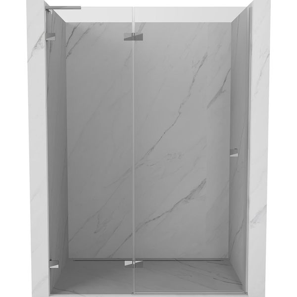 Mexen Lunar L Porta Doccia A Battente Sinistra 130 Cm, Trasparente, Cromo - 834L-130-000-01-00-L-image