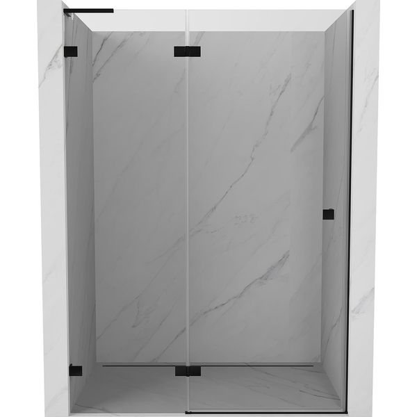 Mexen Lunar L Porta Doccia Battente Sinistra 135 Cm, Trasparente, Nero - 834L-135-000-70-00-L-image