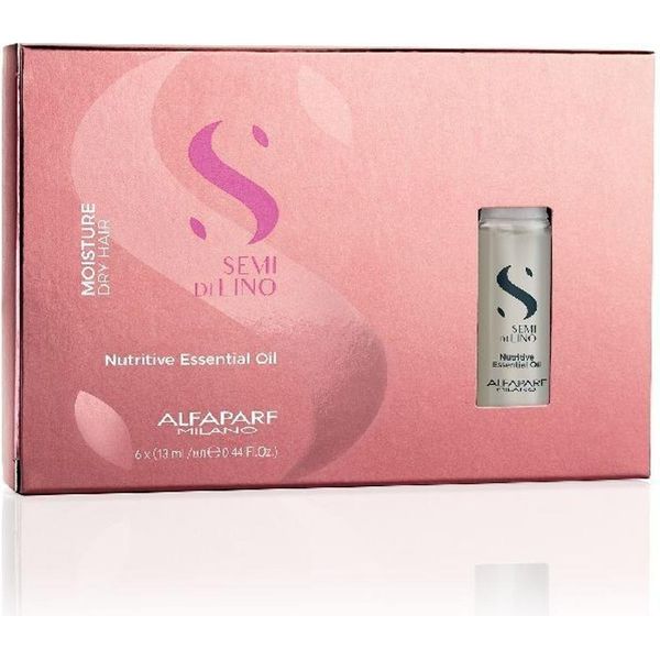 Alfaparf Milano Semi Di Lino Moisture Olio Essenziale Nutritivo Per Capelli Molto Secchi E Danneggiati 6 X 13 Ml-image