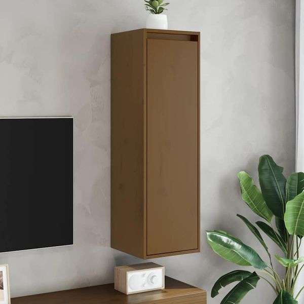 Vidaxl Armadio A Muro Marrone Miele 30X30X100 Cm In Legno Di Pino Massiccio-image