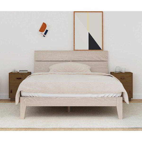 Comodini 2 Pz. Marrone Miele 40X34X55 Cm In Legno Di Pino Massiccio-image