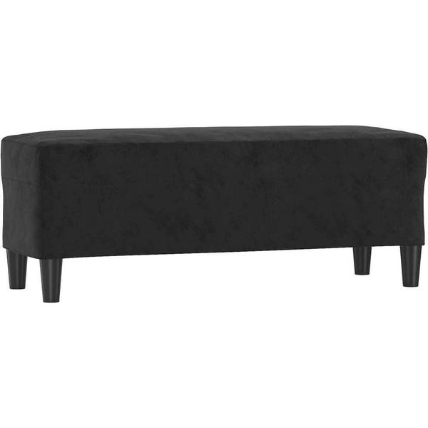 Syfax™ Panca Nero 100X35X41 Cm In Velluto-image