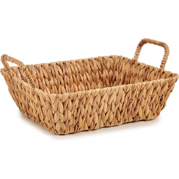 Cestino Decorativo Con Manici In Giacinto D'acqua, 40 X 29 Cm-image
