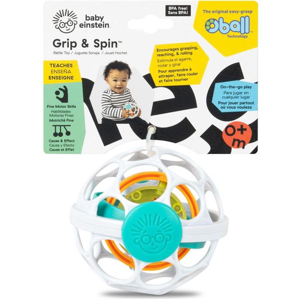Baby Einstein Grip & Spin Oball Sonaglio Facile Da Afferrare, Senza Bpa, 0+ Mesi-image