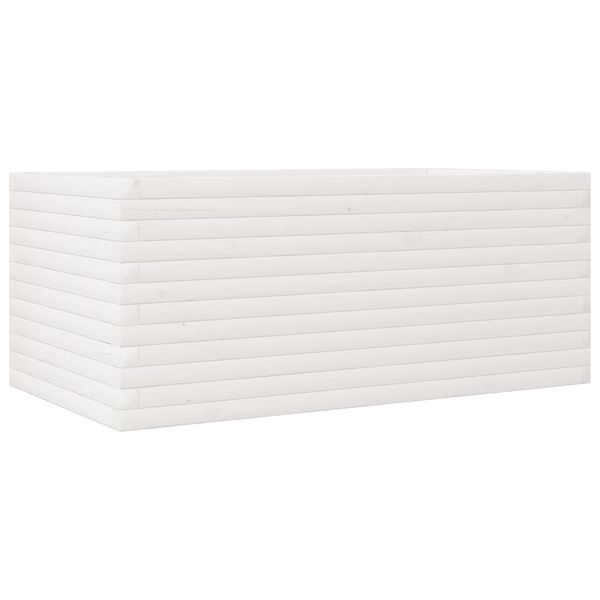 Vidaxl Fioriera Bianca 110X60X45,5 Cm In Legno Di Pino Massiccio-image