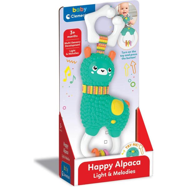Clementoni Baby Sonaglio Elettronico In Alpaca Con Luci E Suoni - Giocattolo Per Bambini-image