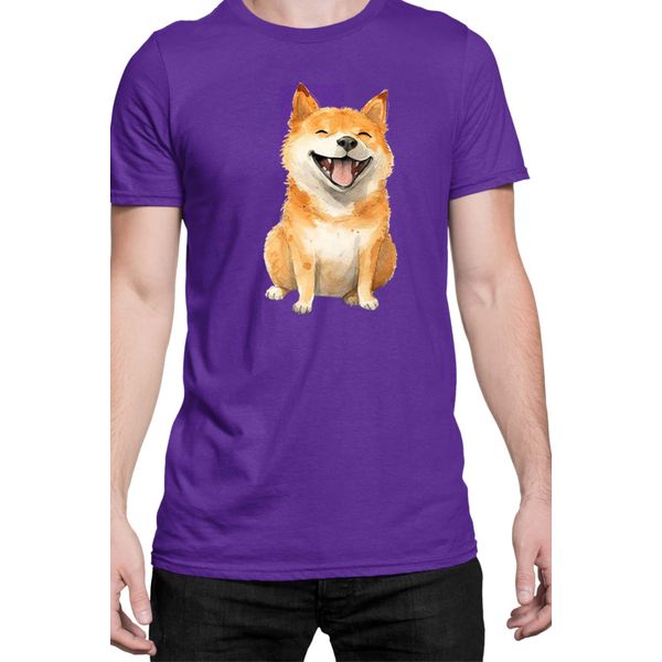 Maglietta Da Uomo Funny Dogs Breeds Shiba Inu Dog Breed, Man 3XL , Lilas-image