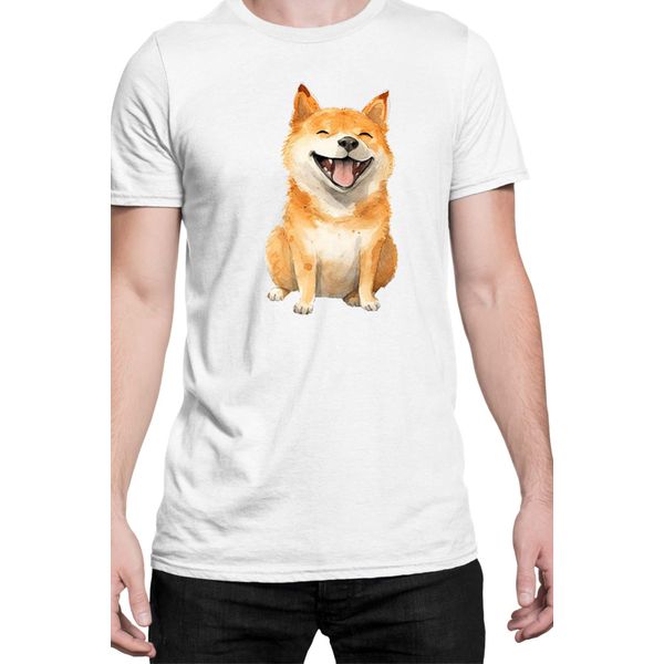 Maglietta Da Uomo Funny Dogs Breeds Shiba Inu Dog Breed, Man 4XL , Blanc-image