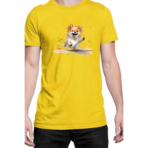 Maglietta Da Uomo Funny Dogs Breeds Pomeranian Dog Breed, Man Xl , Jaune-image