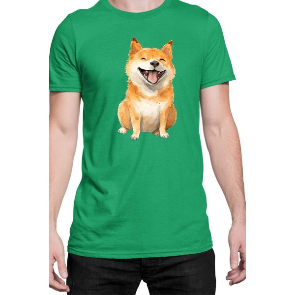Maglietta Da Uomo Funny Dogs Breeds Shiba Inu Dog Breed, Man Xl , Vert-image