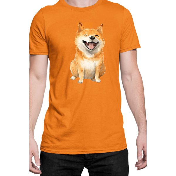 Maglietta Da Uomo Funny Dogs Breeds Shiba Inu Dog Breed, Man 3XL , Orange-image