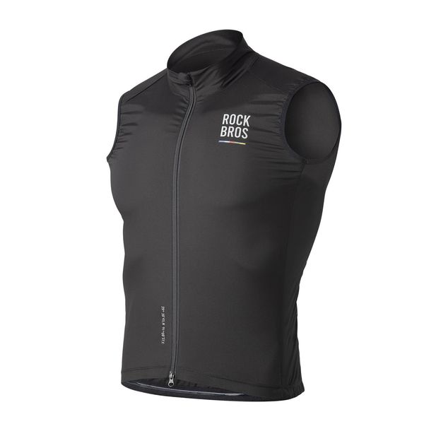 Rockbros Road To Sky Gilet Da Ciclismo Da Uomo Antivento Leggero Gilet Da Ciclismo Protezione Solare Gilet Da Corsa Senza Maniche Umidità Nero L-image