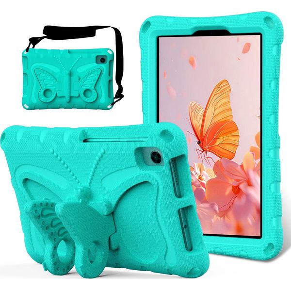 Custodia Per Bambini Per Lenovo Tab M8 4Th Gen/3Rd Gen/Tab M8 Hd/Tab M8 Fhd, Custodia Leggera In Eva Antiurto Con Tracolla E Supporto Per Fiocco Verde-image