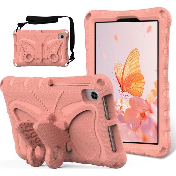 Custodia Per Bambini Per Lenovo Tab M8 4Th Gen/3Rd Gen/Tab M8 Hd/Tab M8 Fhd, Custodia Antiurto In Eva Leggera Con Tracolla E Supporto Per Fiocco Rosa-image