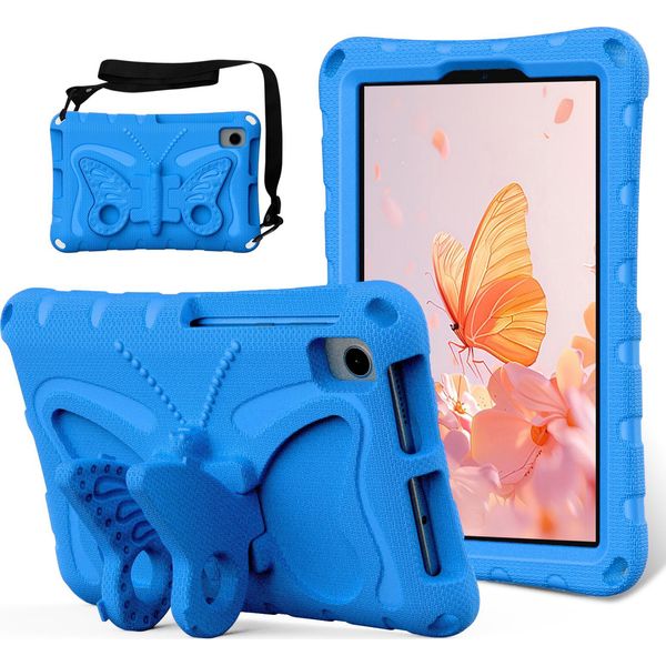 Custodia Per Bambini Per Lenovo Tab M8 4Th Gen/3Rd Gen/Tab M8 Hd/Tab M8 Fhd, Custodia Antiurto In Eva Leggera Con Tracolla E Supporto A Fiocco Blu-image