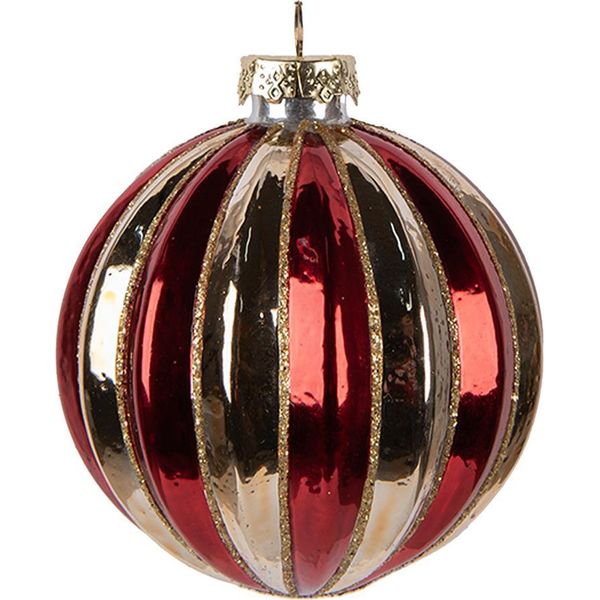 Guaina Di Natale Clayre & Eef Ø 8X8 Cm In Vetro Rosso Dorato-image