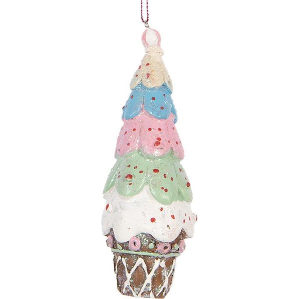 Targhetta Natalizia Clayre & Eef Ø 5X13 Cm Gelato In Plastica Multicolore-image