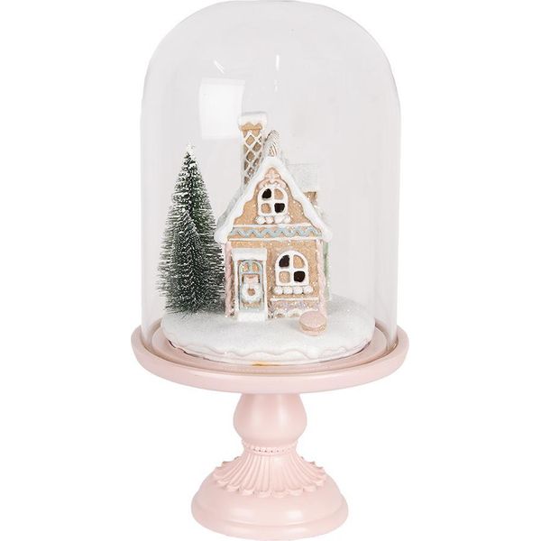Clayre & Eef Decorazione Natalizia Con Illuminazione A Led Ø 17X30 Cm Plastica Rosa-image