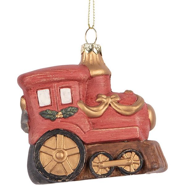 Clayre & Eef Trenino Natalizio 9X5X9 Cm Plastica Rossa-image