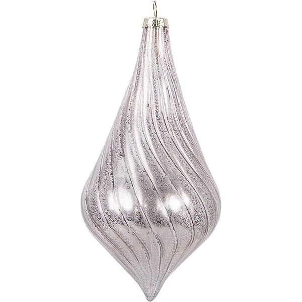 Guaina Natalizia Clayre & Eef Ø 8X17 Cm Vetro Color Argento-image
