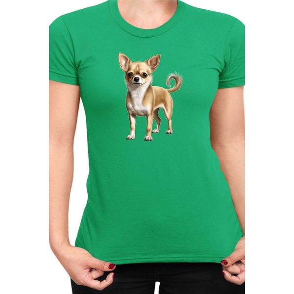 Maglietta Da Donna Dogs Breeds Chihuahua Dog Breed 005, Lady Xs , Vert-image