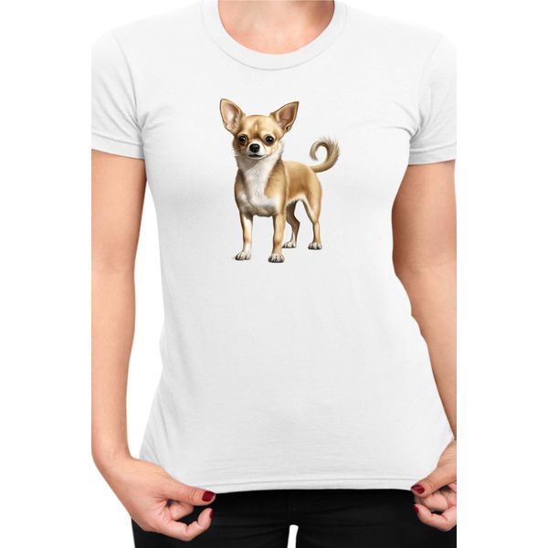 Maglietta Da Donna Dogs Breeds Chihuahua Dog Breed 005, Lady S , Blanc-image