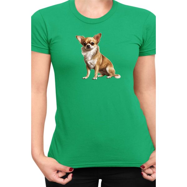 Maglietta Da Donna Dogs Breeds Chihuahua Dog Breed 006, Lady S , Vert-image