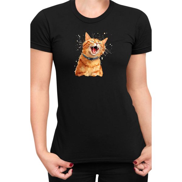 Maglietta Da Donna Funny Cats Breeds American Shorthair Cat, Lady Xs , Noir-image
