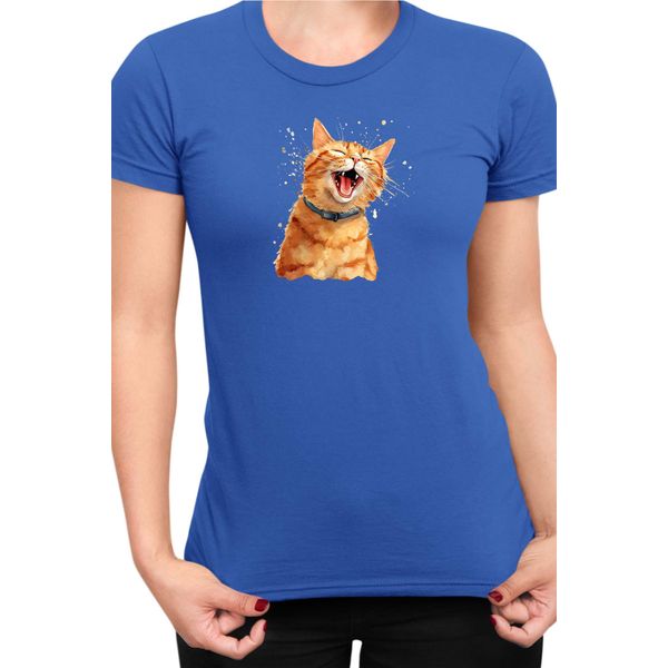 Maglietta Da Donna Funny Cats Breeds American Shorthair Cat, Lady S , Bleu-image