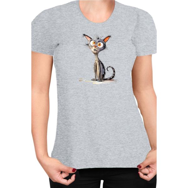 Maglietta Da Donna Funny Cats Breeds Oriental Shorthair Cat, Lady 2XL , Gris-image