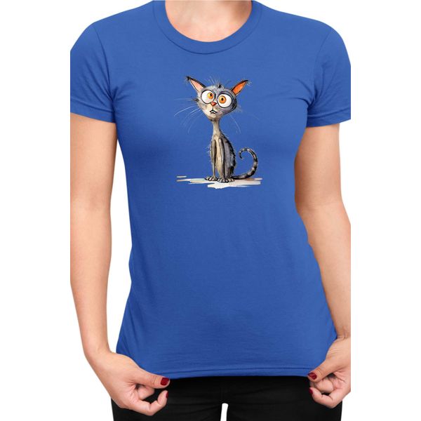 Maglietta Da Donna Funny Cats Breeds Oriental Shorthair Cat, Lady 2XL , Bleu-image