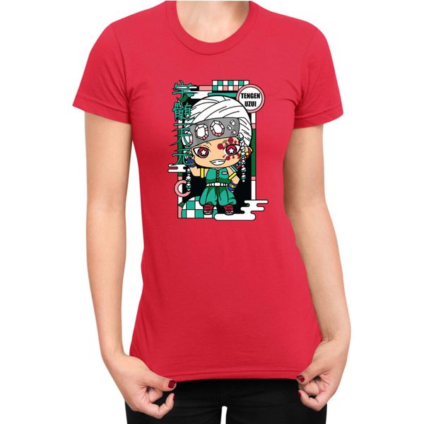 Maglietta Da Donna Demon Anime Slayer Kimetsu No Yaiba Chibi Tengen Uzui, Lady S , Rouge-image