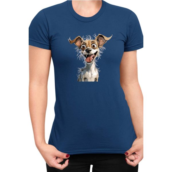 Maglietta Da Donna Funny Dogs Breeds Chihuahua Dog Breed, Lady M , Bleu Foncé-image