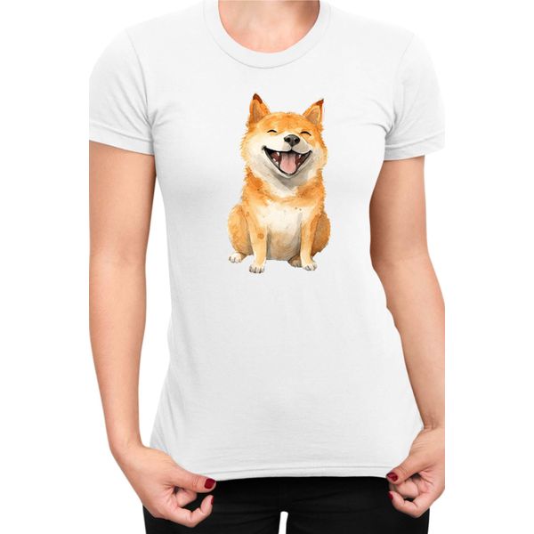 Maglietta Da Donna Funny Dogs Breeds Shiba Inu Dog Breed, Lady Xl , Blanc-image