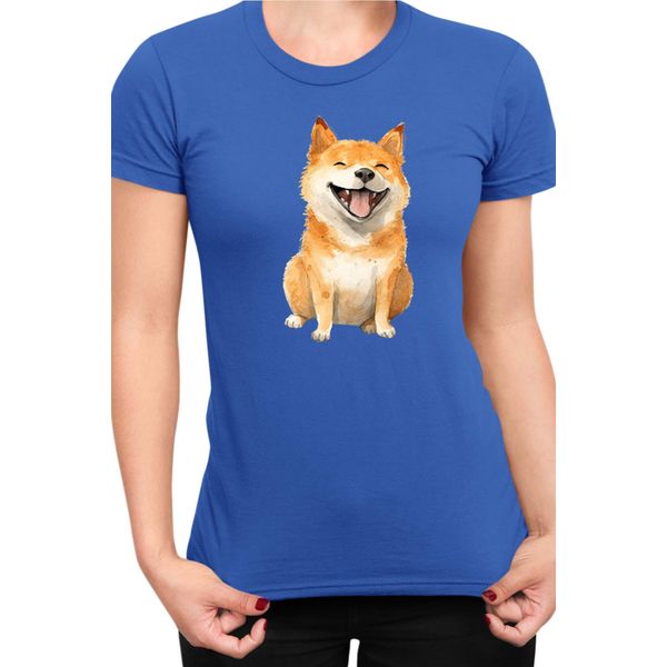 Maglietta Da Donna Funny Dogs Breeds Shiba Inu Dog Breed, Lady M , Bleu-image