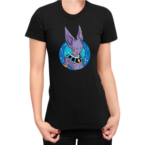 Maglietta Da Donna Dragon Anime Manga Ball Z Beerus 01, Lady Xs , Noir-image