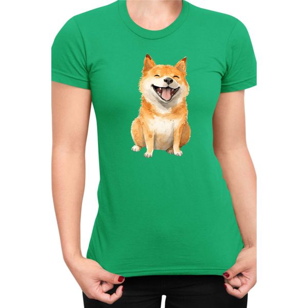 Maglietta Da Donna Funny Dogs Breeds Shiba Inu Dog Breed, Lady Xs , Vert-image