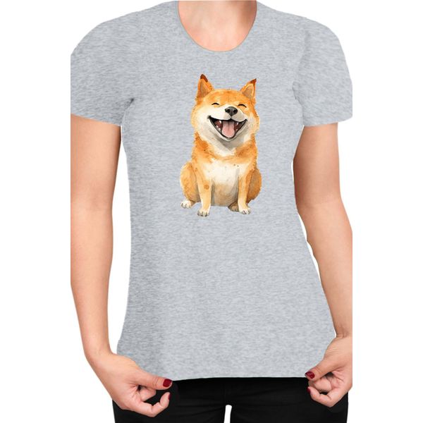 Maglietta Da Donna Funny Dogs Breeds Shiba Inu Dog Breed, Lady S , Gris-image