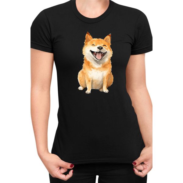 Maglietta Da Donna Funny Dogs Breeds Shiba Inu Dog Breed, Lady S , Noir-image