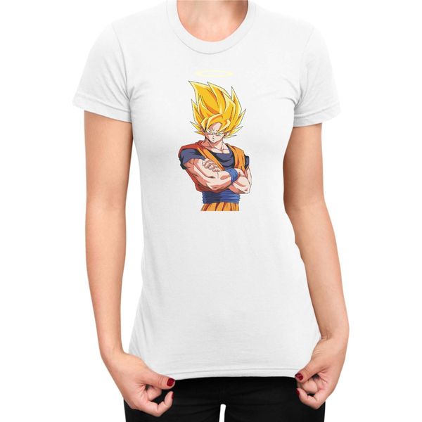 Maglietta Da Donna Dragon Anime Manga Ball Z Goku 31, Lady Xl , Blanc-image