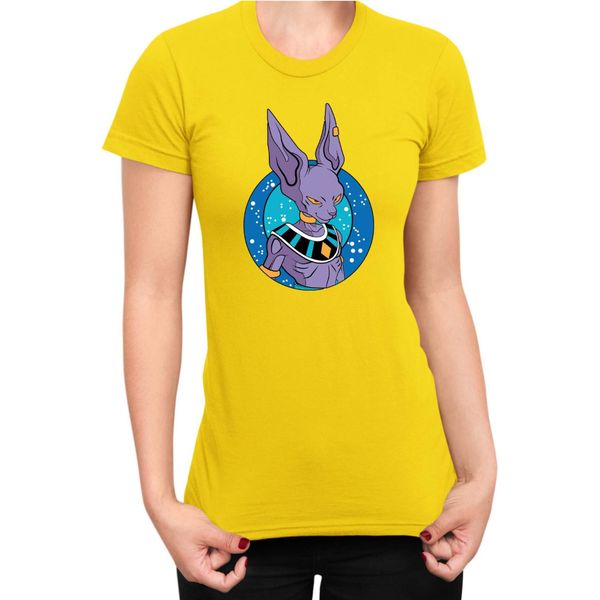 Maglietta Da Donna Dragon Anime Manga Ball Z Beerus 01, Lady L , Jaune-image