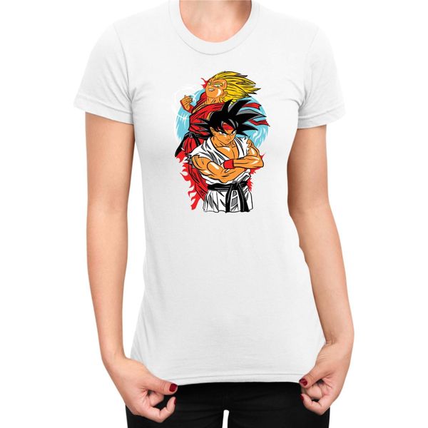 Maglietta Da Donna Dragon Anime Manga Ball Z Goku 39, Lady Xs , Blanc-image