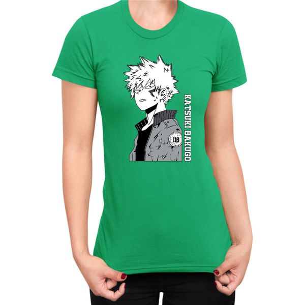 Maglietta Da Donna Japan Manga Anime Comics Animation My Hero Anime Academia Katsuki, Lady L , Vert-image