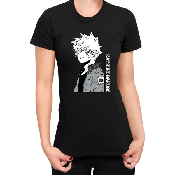 Maglietta Da Donna Japan Manga Anime Comics Animation My Hero Anime Academia Katsuki, Lady L , Noir-image