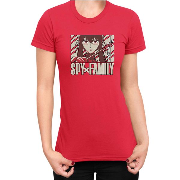 Maglietta Da Donna Japan Anime Manga Family Anime X Manga Spy Fan Solo Yor, Lady 2XL , Rouge-image