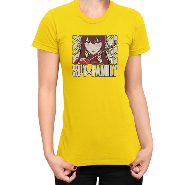 Maglietta Da Donna Japan Anime Manga Family Anime X Manga Spy Fan Solo Yor, Lady M , Jaune-image