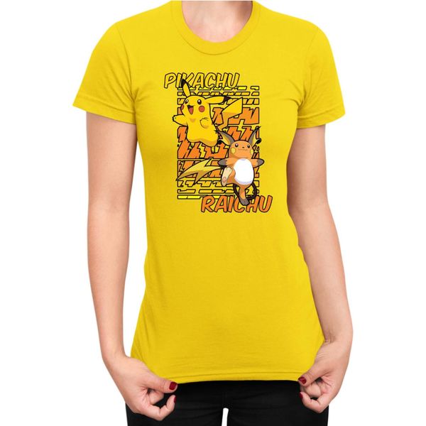 Maglietta Da Donna Japan Anime Manga Pokemon Pikachu 01 Pikachu Light, Lady Xl , Jaune-image
