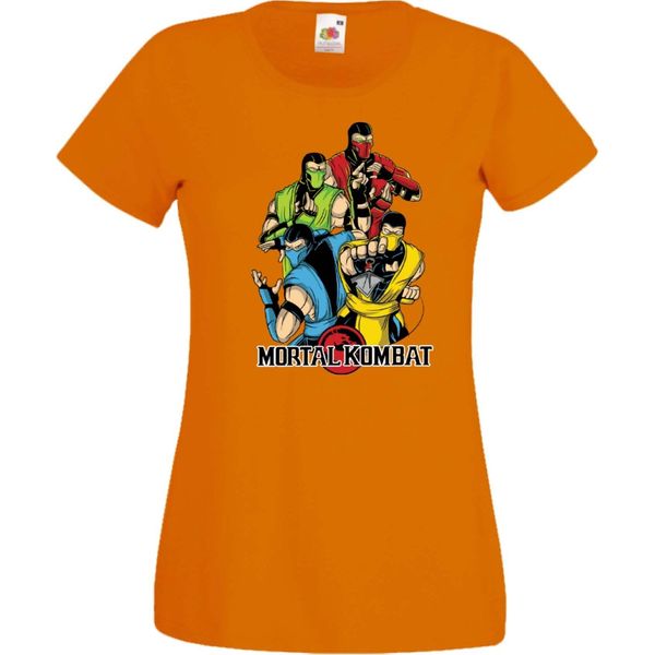 Maglietta Da Donna Mortal Kombat Sub-Zero Reptile Scorpion Var-007, Lady Xl , Orange-image