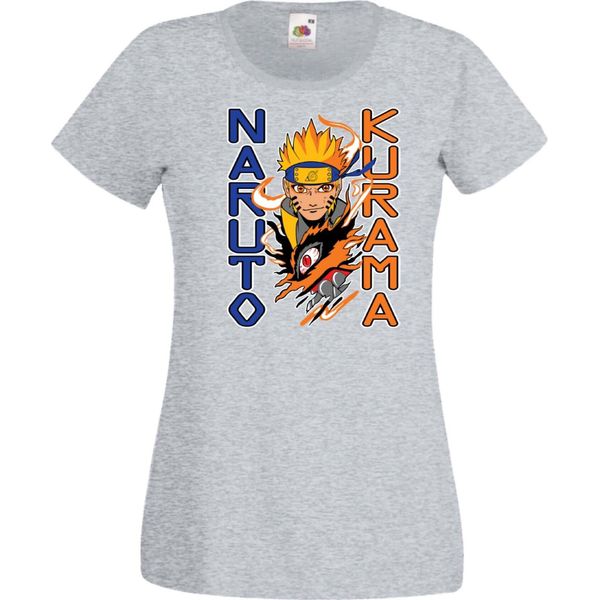 Maglietta Da Donna Naruto Kurama Var-049 Kurama Demon Fox, Lady 2XL , Gris-image